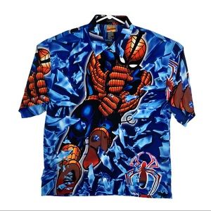 SOLD Vintage 2001 Marvel Spiderman Button Up 3XL
